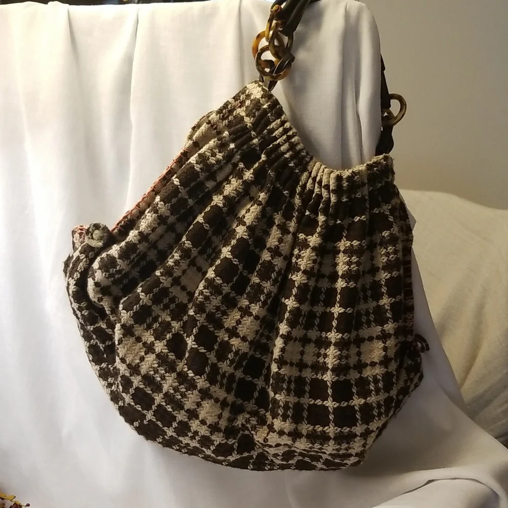Hand Crafted (New W/O Tags) Plaid Fabric Satchel, $26